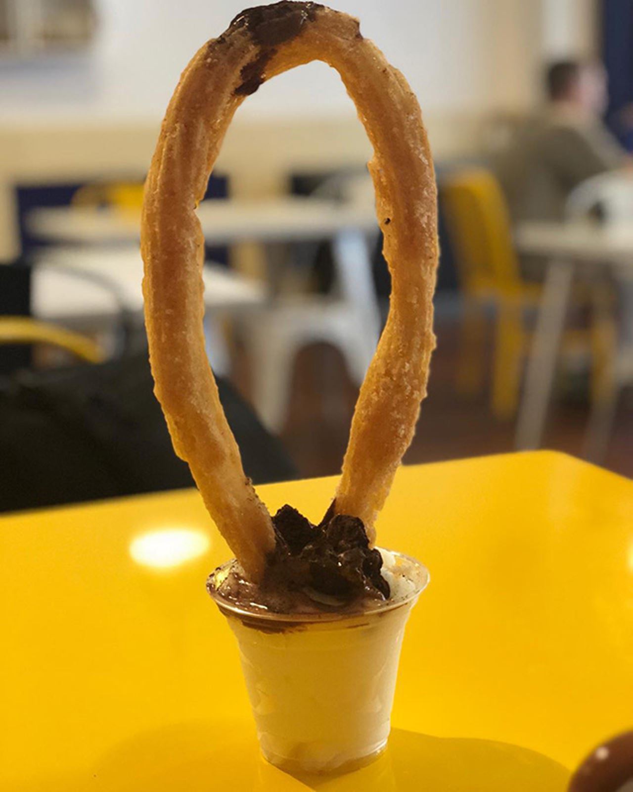 The Coffee Tacooba churro (chocolate-covered coffee beans, espresso sugar and moka syrup) at El Merkury. Photo credit: El Merkury.