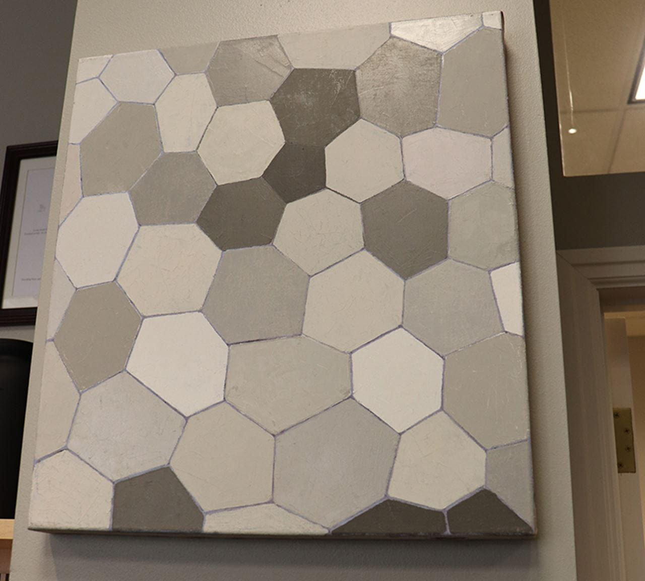 “Umber Hex” by Bruce Pollock, an associate professor of art and art history in the Westphal College of Media Arts & Design. Oil on canvas.