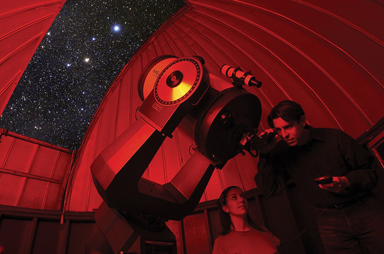 An edited photo of the Joseph R. Lynch observatory.