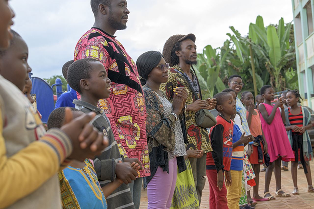 Participants worked with Bitamie Lucia International School students as part of the civic engagement workshop that Drexel staff helped host in Cameroon. 