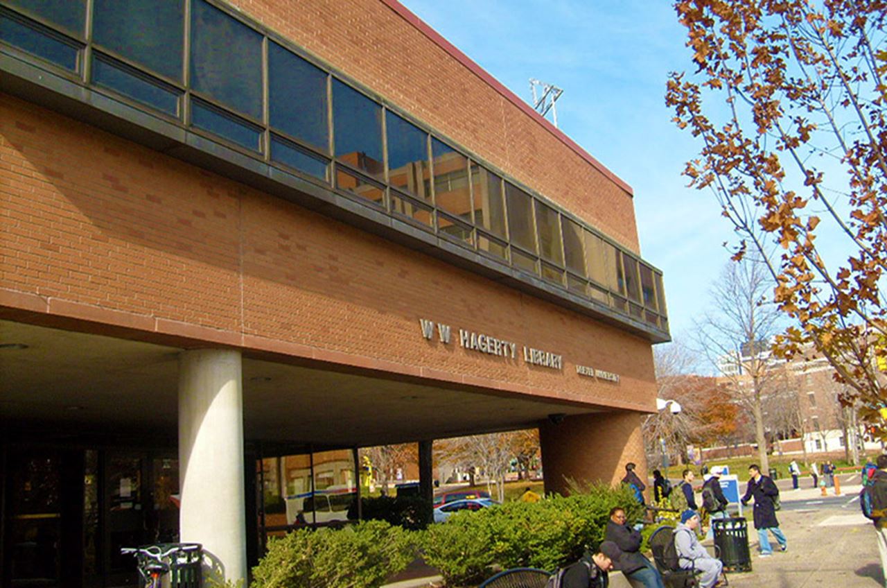 "Two Open Triangles Leaning Gyratory" by George Rickey.