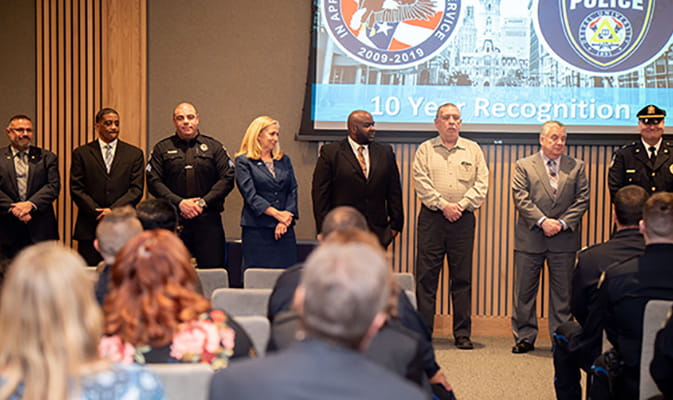Twenty-four Drexel employees were recognized for their service and commitment to the community's safety, and 13 were acknowledged for having 10 or more years of service with DPS.
