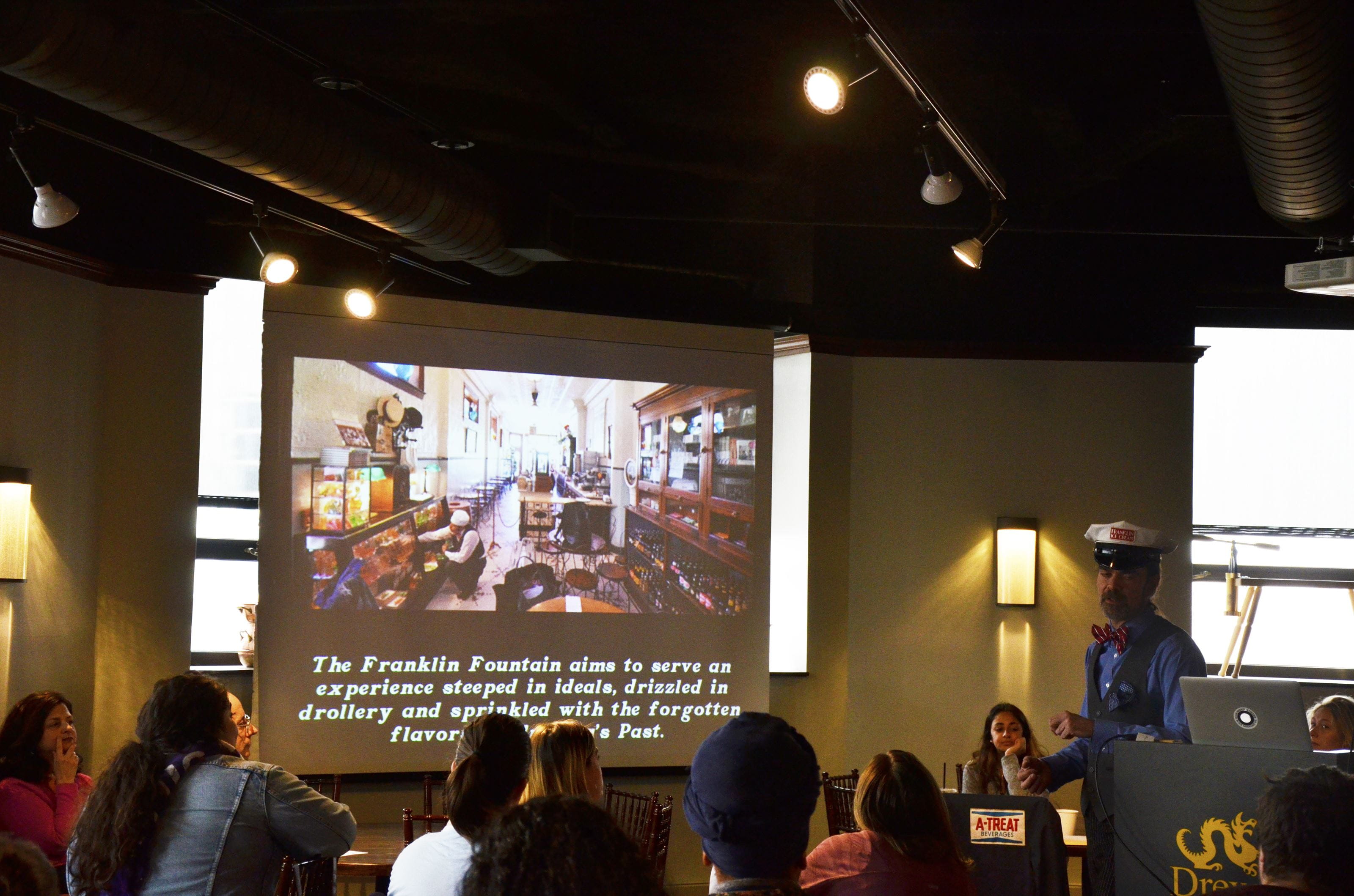 During the ice cream symposium on Feb. 6, the Berley brothers discussed how they built and grew the Franklin Fountain.