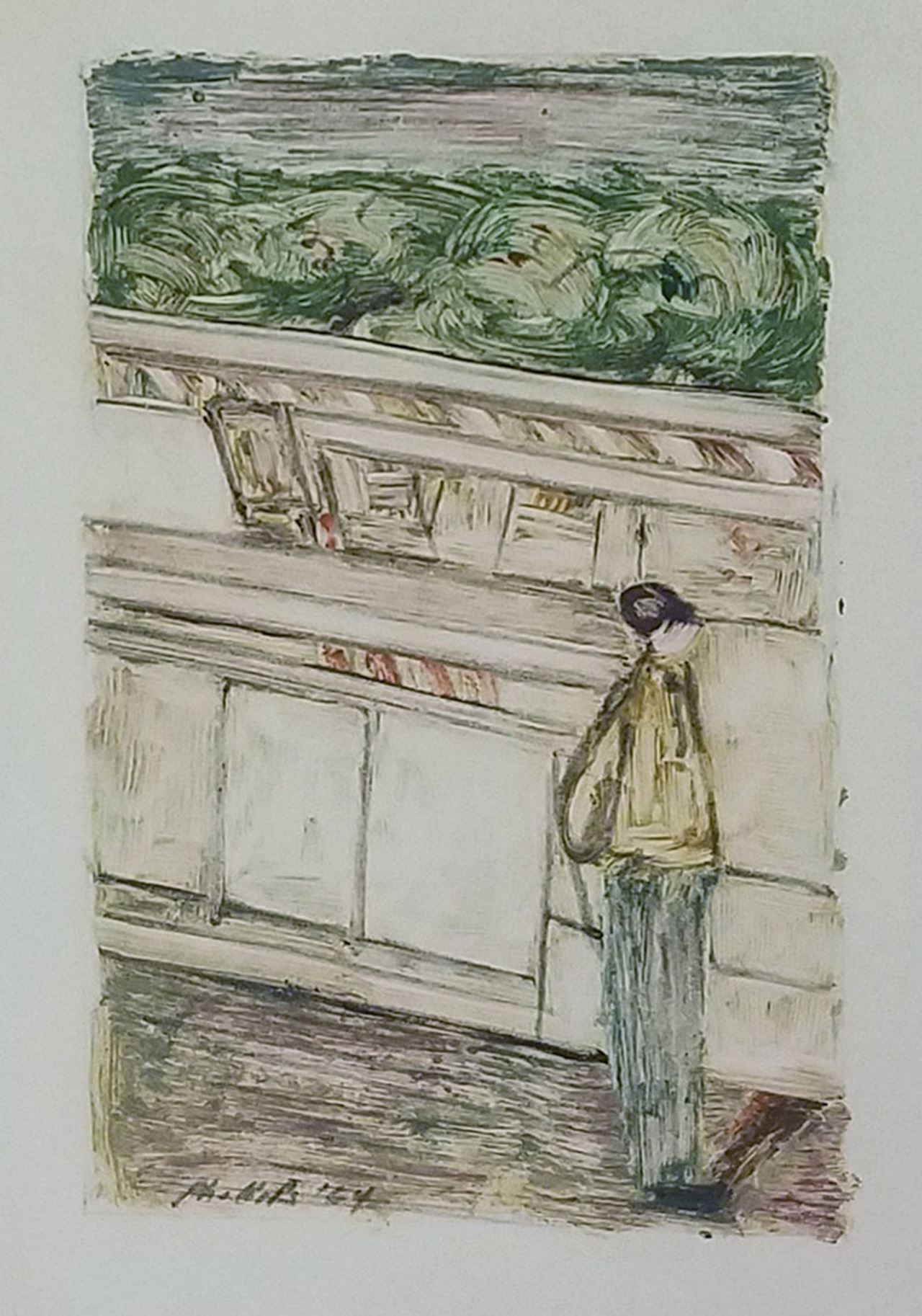 "Browser," by Matt Phillips, 1964, monotype. Photo courtesy The Drexel Collection.