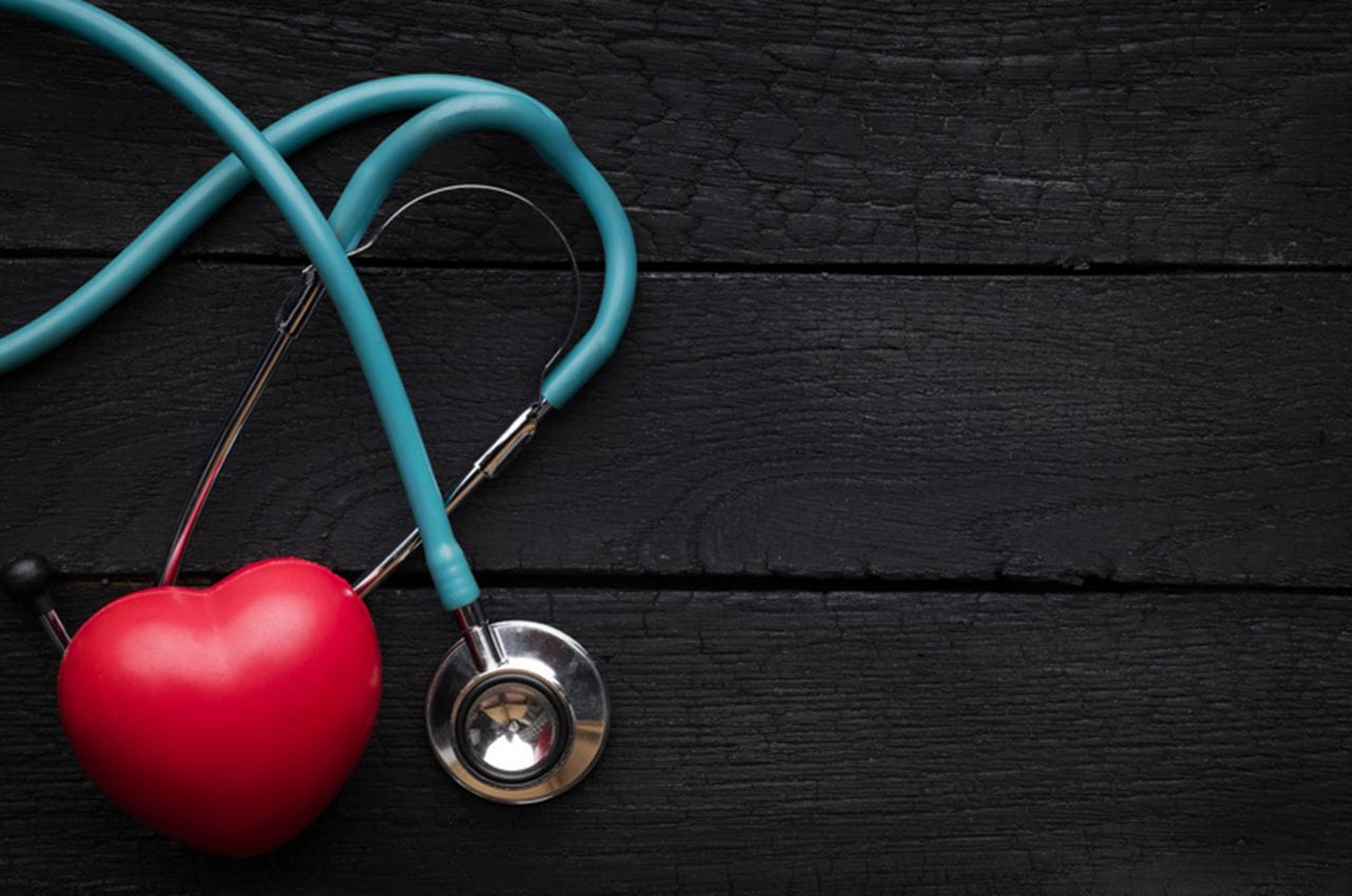 Image of heart with stethescope