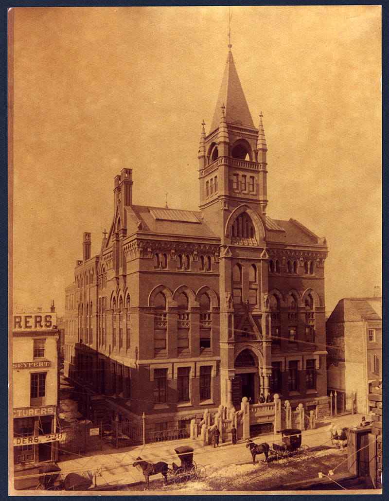 Hahnemann Medical College on North Broad Street circa 1886. Photo courtesy Legacy Center Archives, Drexel College of Medicine.