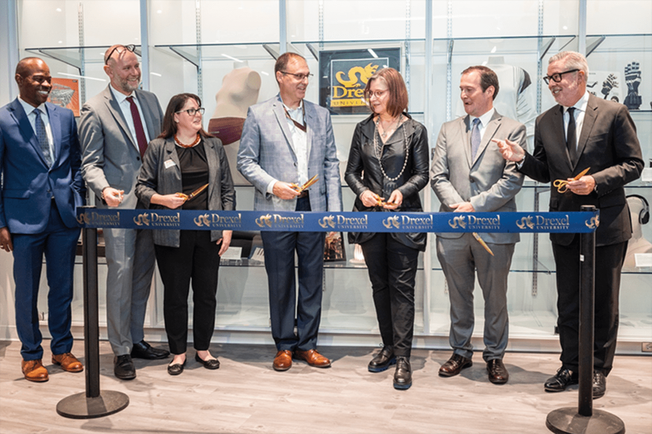 The official ribbon cutting kicks off the Grand Opening of the Pennsylvania Fabric Discovery Center.