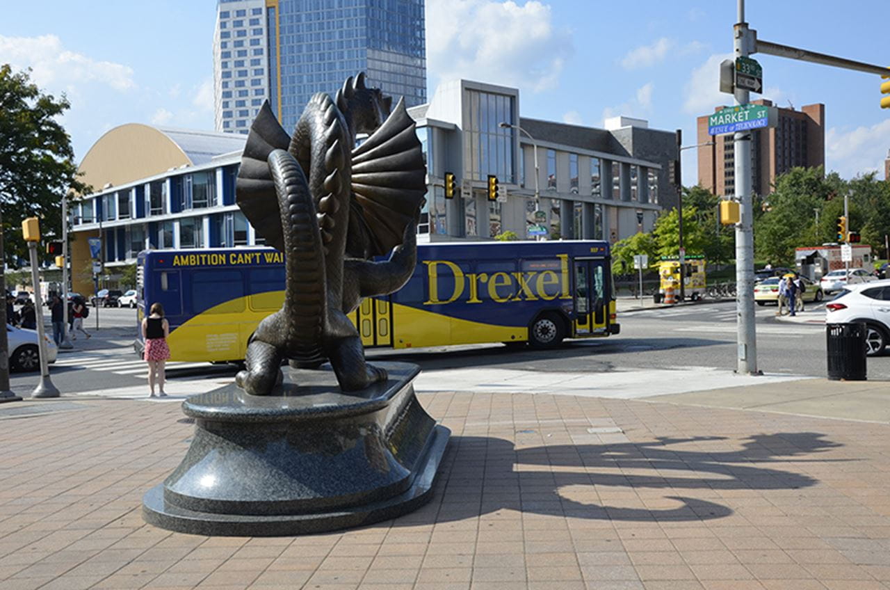 The sculptor's favorite way to look at the dragon statue highlights the way that "Mario the Magnificent" moves. 