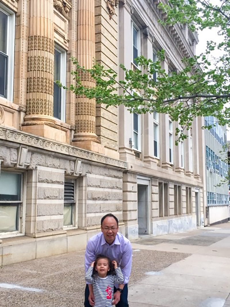 Curtis Hall with his niece outside of Curtis Hall. Photo courtesy Curtis Hall.