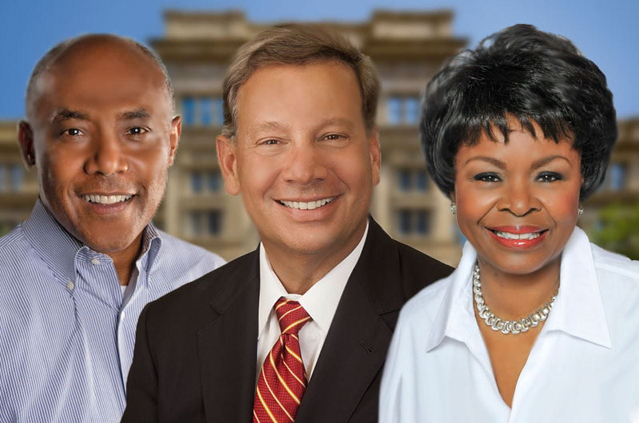 Photo of Drexel's three new trustees (left to right): Jerry James Martin, Alfred F. Altomari, Angela Dowd-Burton
