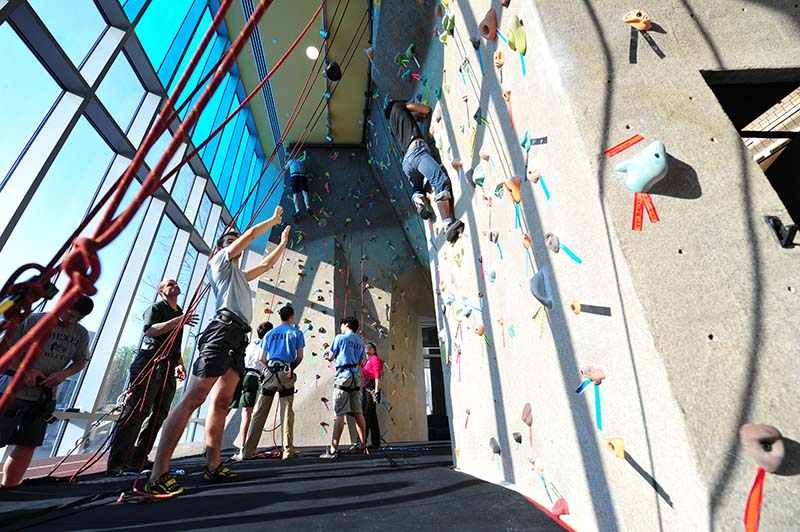 The climbing wall captured in a photo from April 2010 by Sideline Photos. 