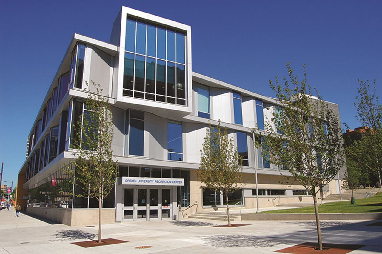 The entrance of the Drexel Recreation Center. 