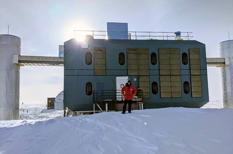 Steve Sclafani, a Drexel doctoral student in physics, headed to the IceCube South Pole Neutrino Observatory as a member of the Drexel IceCube Research group, and subsequently the larger IceCube Collaboration. The collaboration includes more than 300 people from 52 institutions (including Drexel) across 12 countries who helped to build, test and continue to maintain the detector. 