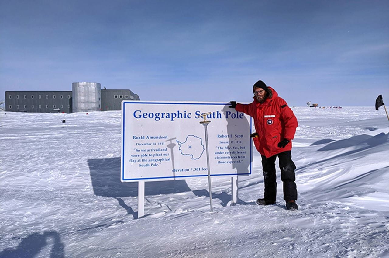 Steve Sclafani, a Drexel doctoral student in physics, spent over a month at the South Pole supporting research in the IceCube South Pole Neutrino Observatory, and following in the footsteps of his mentor.