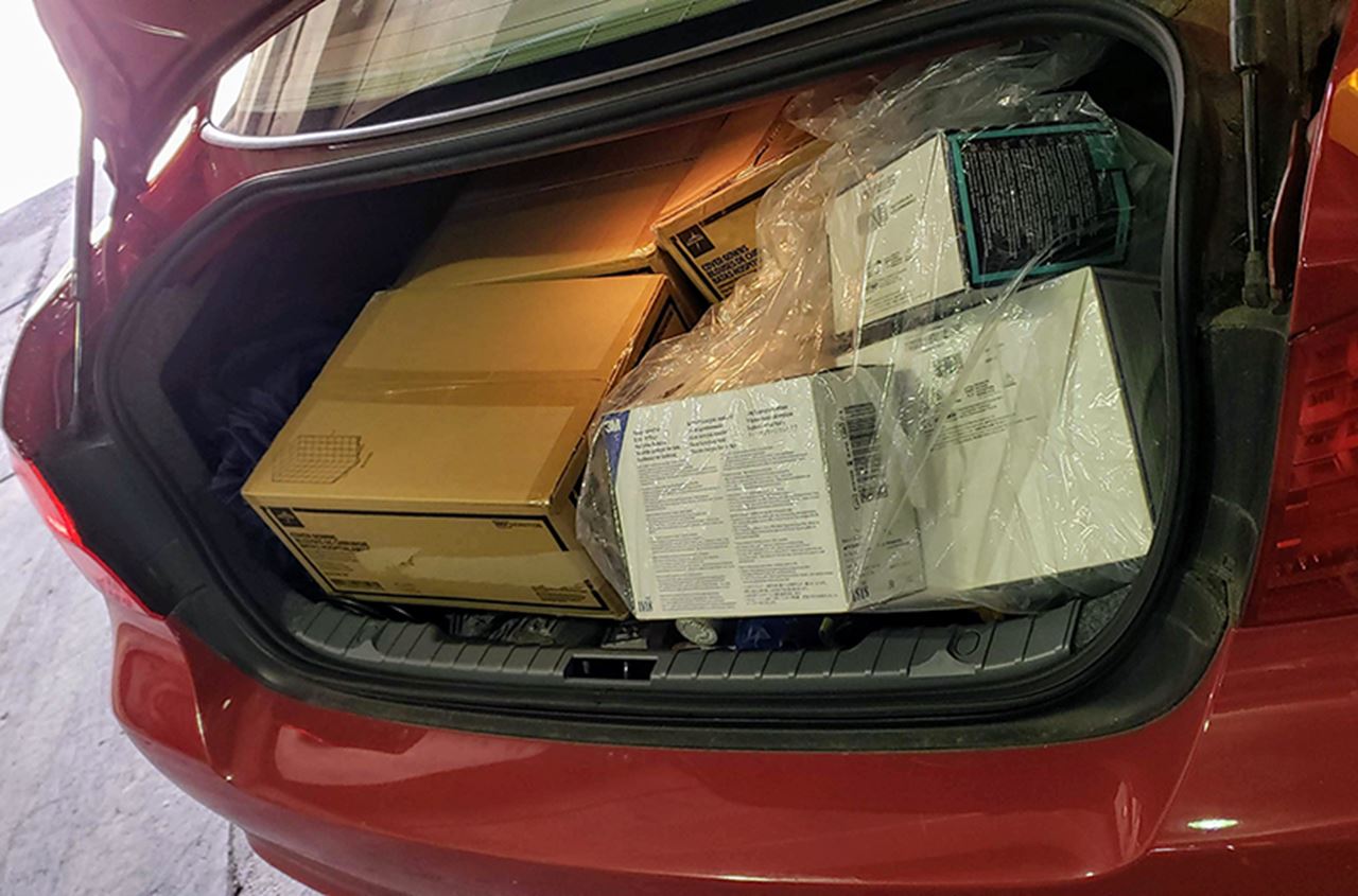 Some of the supplies from the College of Nursing and Health Professions. Photo credit: Arun Ramakrishnan.