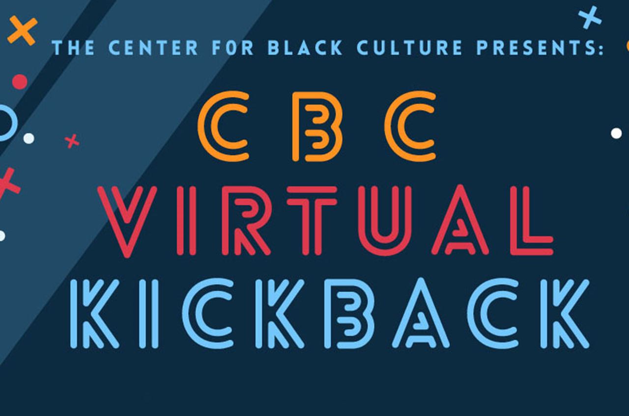 Blue background with words CBC Virtual Kickback