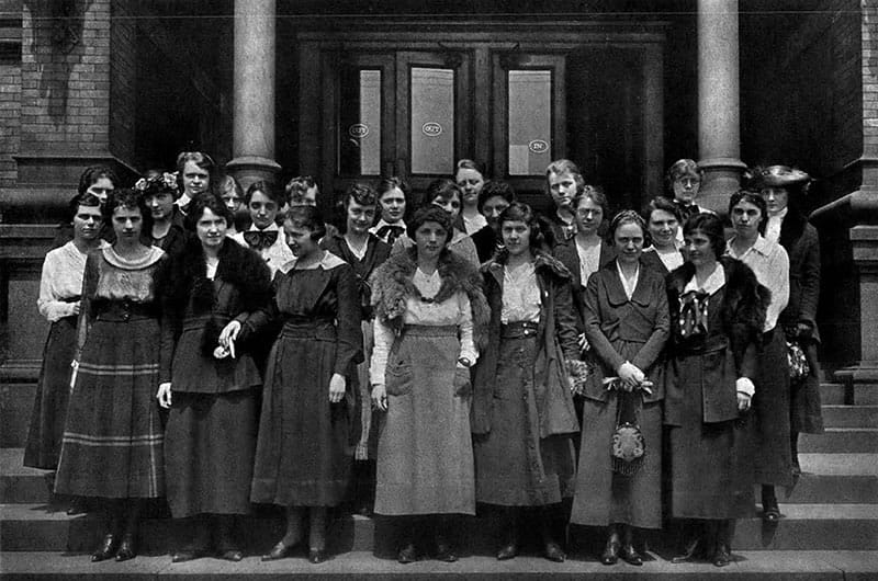 The Drexel Institute of Art, Science and Industry's Domestic Science Class of 1919, as seen in the 1919 Lexerd Yearbook. Photo courtesy Drexel University Archives.