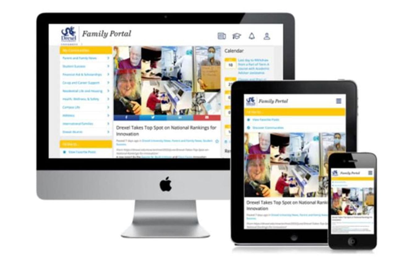 After launching late last month, the Drexel University Family Portal already boasts over 2,500 active members and helps families access streamlined information, alerts and events to bolster their Dragon’s success at Drexel.