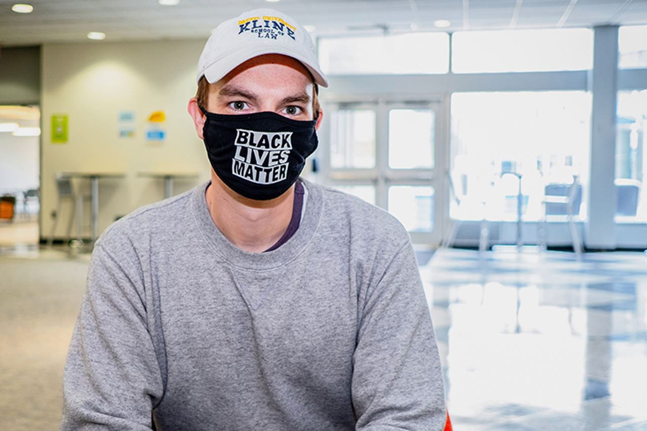 Matt Foster, second-year student in the Kline School of Law, received the first dose of the Pfizer vaccine on April 19 at Drexel University.