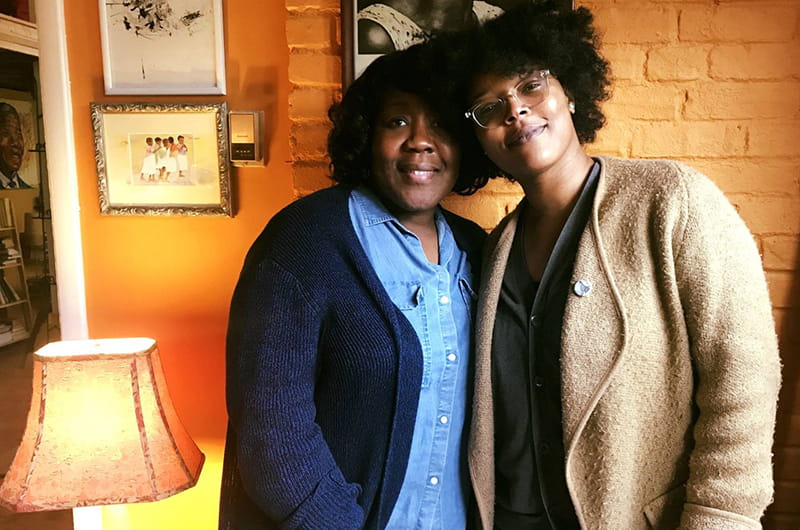 Trapeta Mayson (left) and Yolanda Wisher, adjunct instructors in the Department of English and Philosophy in the College of Arts and Sciences at Drexel University, are teaching “Black Women Writing: Short Stories (CW T680)” to graduate students.