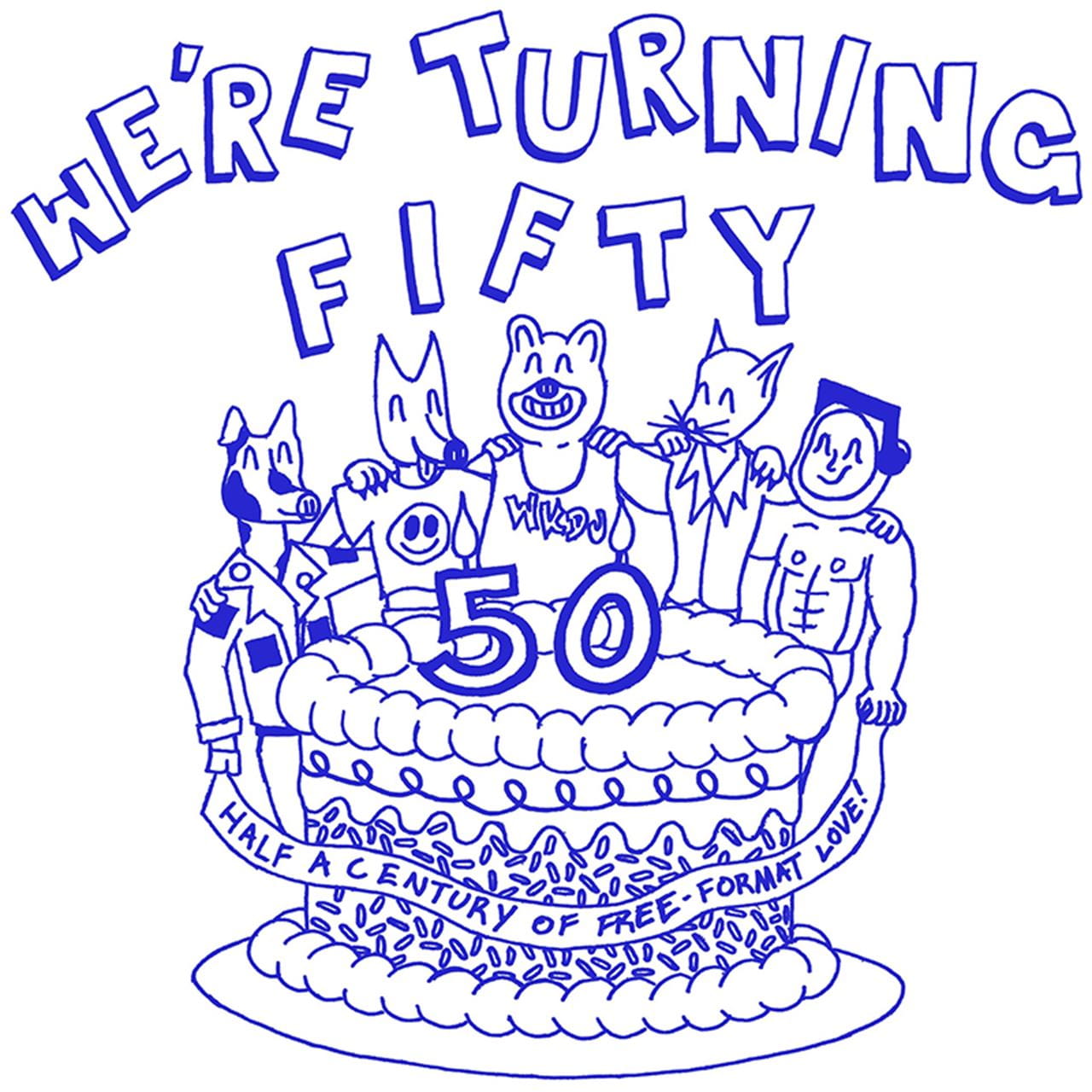 A special illustration celebrating WKDU’s 50 years on air. Image courtesy WKDU.