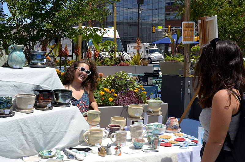 The Maker's Market events, like the one seen here, will be held at the Gateway Garden at Drexel University this summer. Photo credit: Beth Ann Downey.