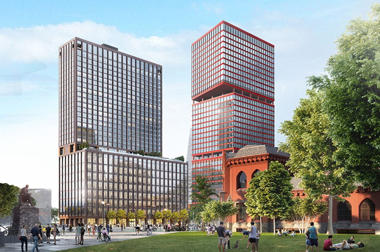 Rendering of The West Tower in the Schuylkill Yards development