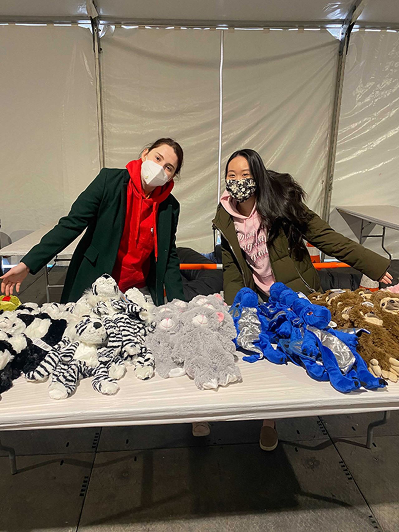 CAB volunteers hard at work at the organization's annual Create-a-Creature event during winter term.