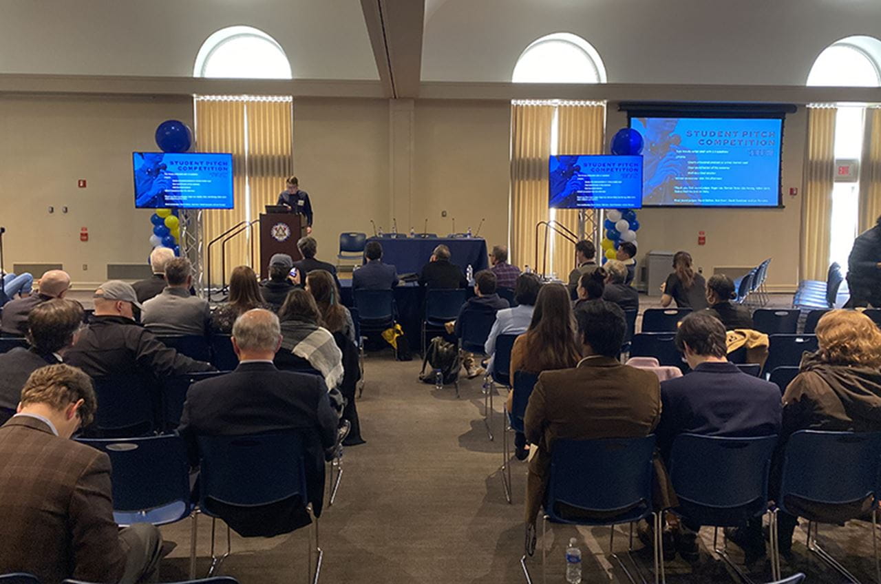 A pre-pandemic photo taken during the Baiada Institute Incubator Competition — the cornerstone StartUp Fest event.