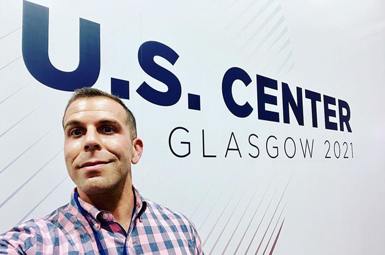 Adam Zahn at COP26. Photo courtesy Adam Zahn.