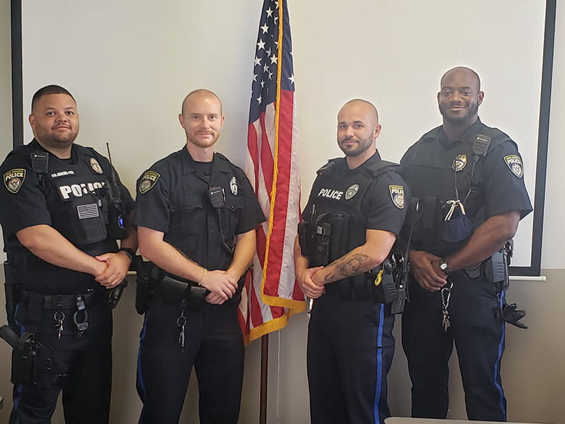 From left to right: Drexel Police Officers Tim Adkins, Darren D’Ambrosio, Joseph Casciato and Kiser Terry.