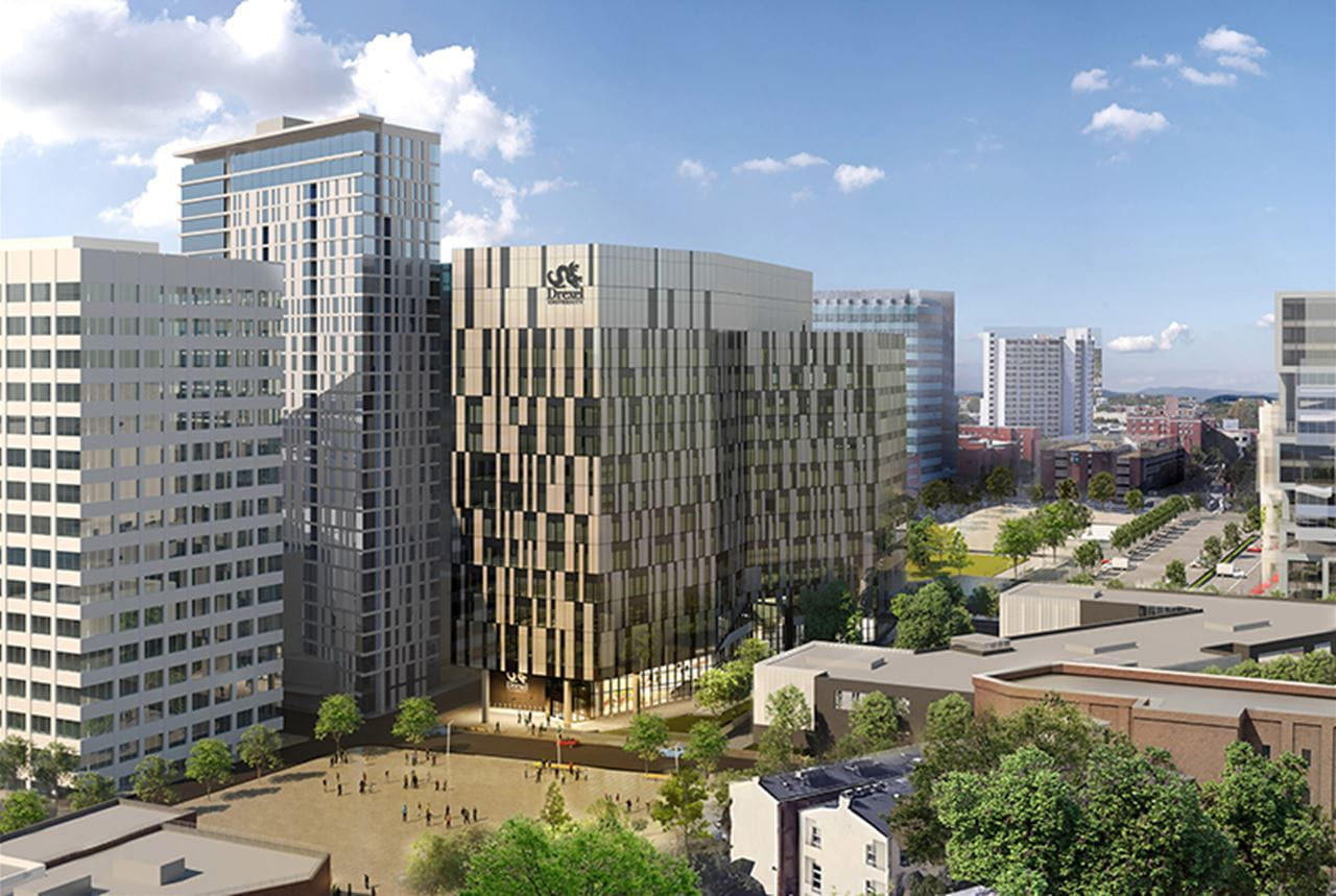 A rendering of the academic tower. Photo courtesy: Wexford.