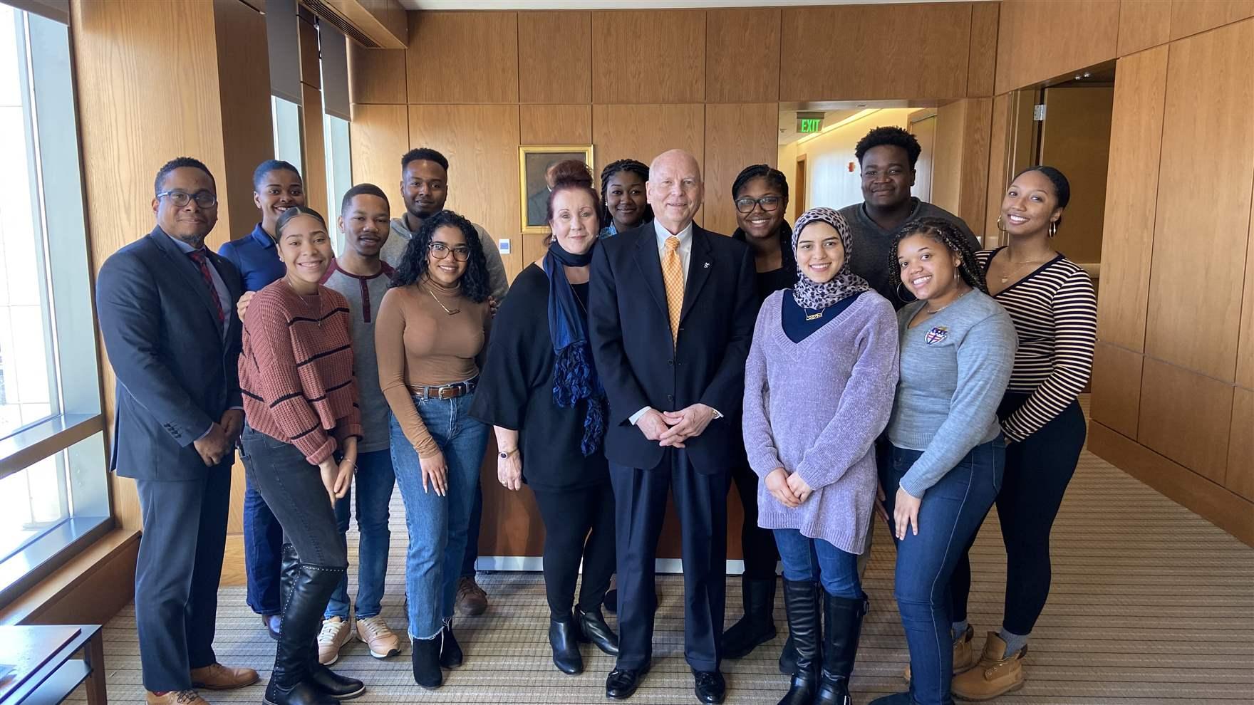 Photo of the Disneys with Drexel students