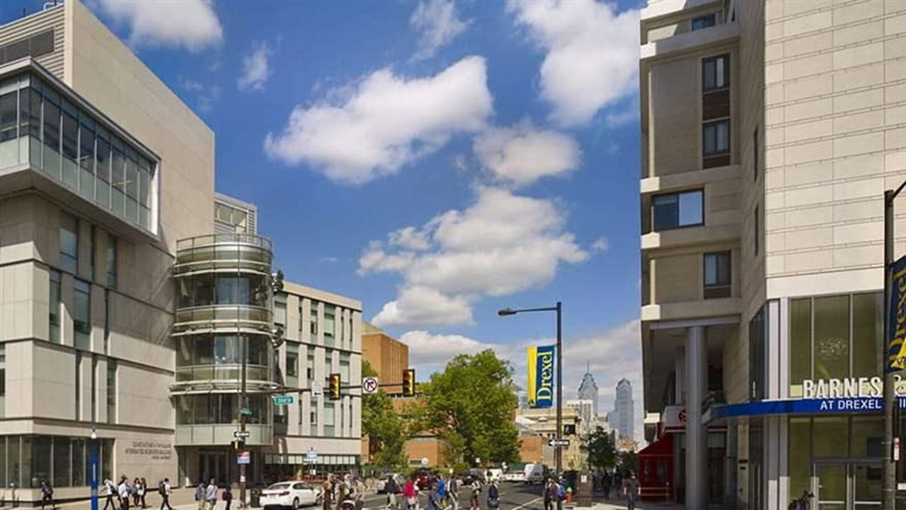Drexel's campus at the intersection of Chestnut and 33rd Streets.