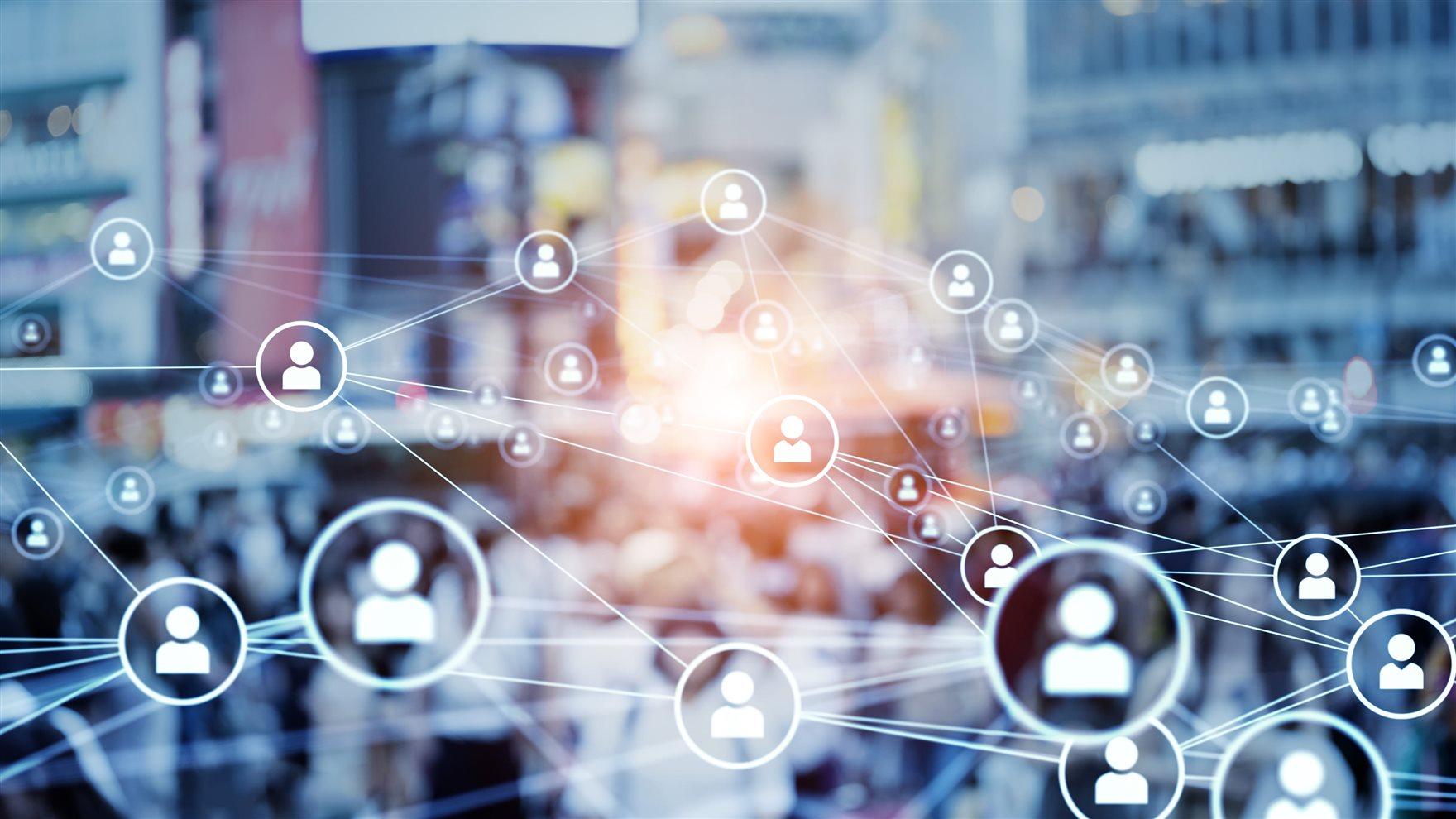 A graphic showing interpersonal connections.