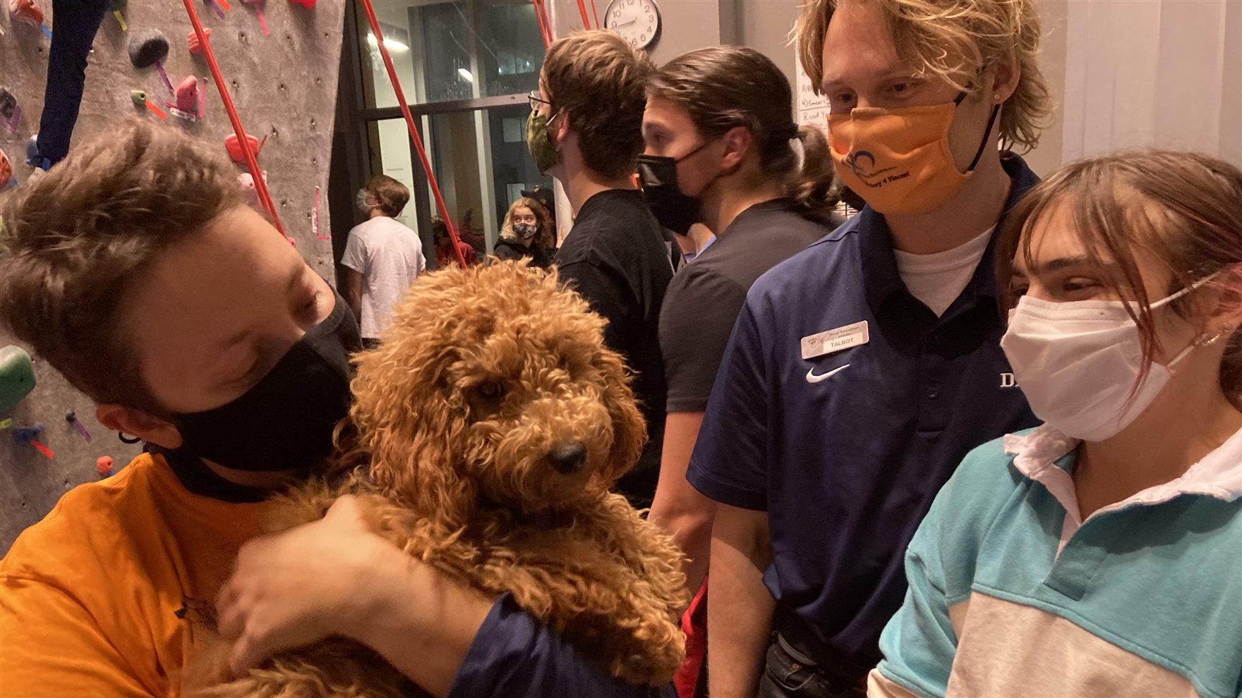 Daffodil visits the Drexel Climbers. Photo credit: Jennifer Morley.