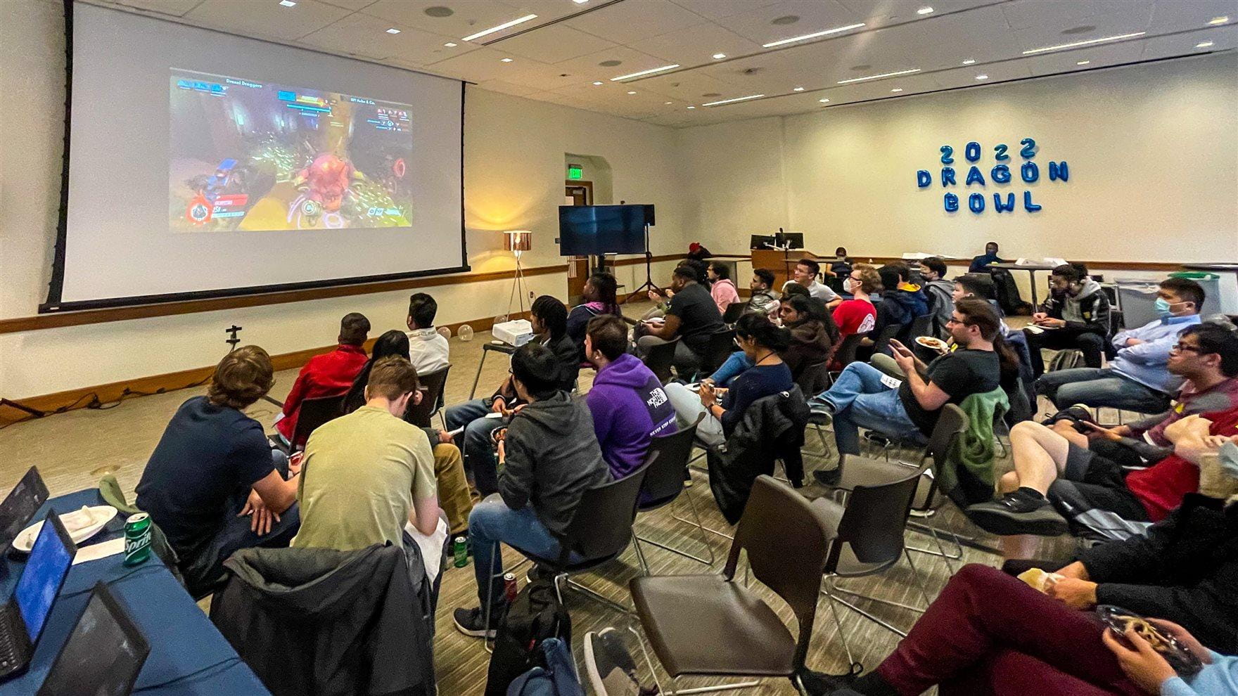 Drexel students played, watched and served as research subjects at the 2022 Dragon Bowl on April 1. Photo credit: Loren Berckey.