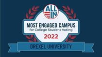 All In Most Engaged Campus for College Student Voting graphic