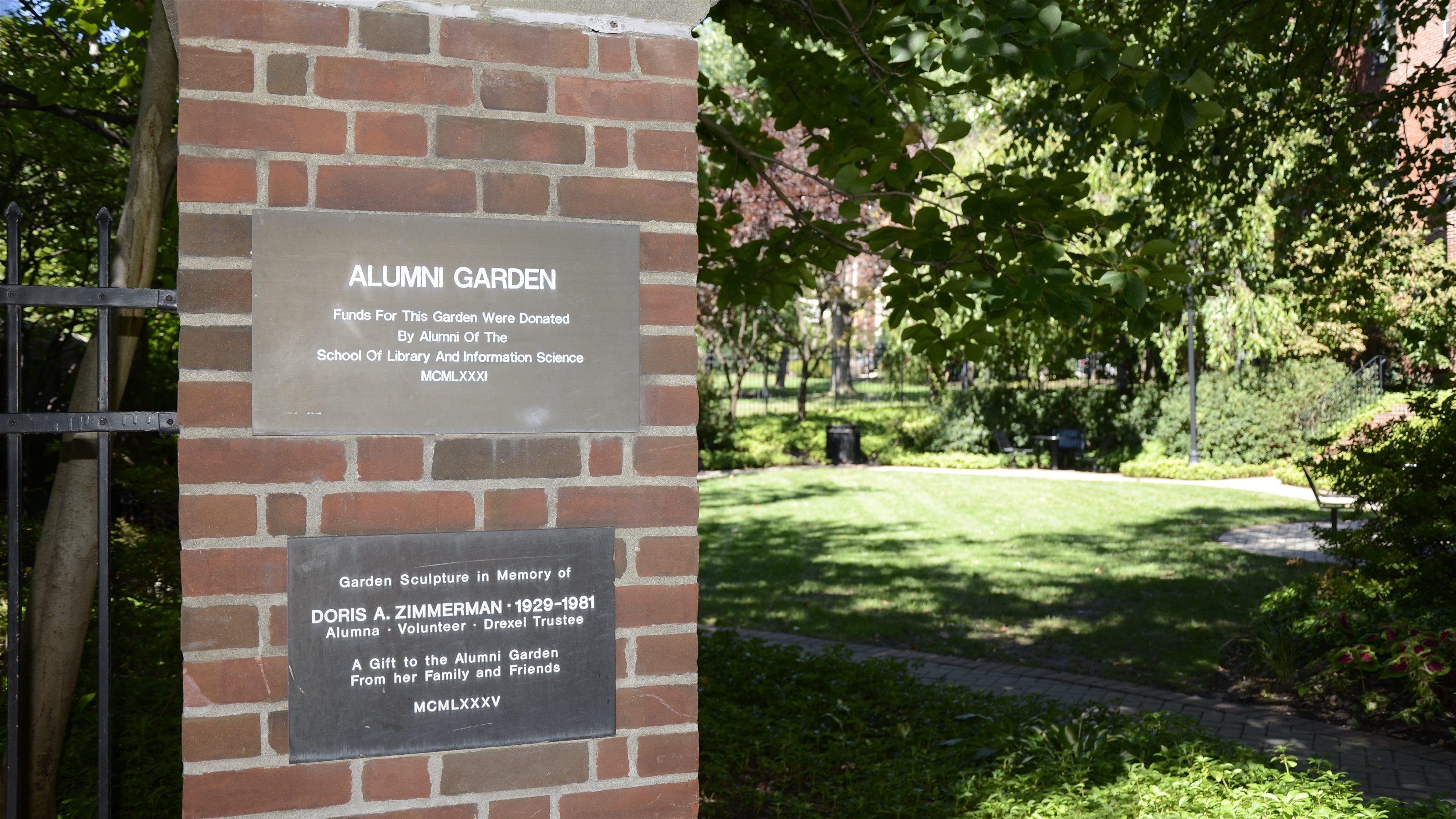 Alumni Garden near the Rush Building