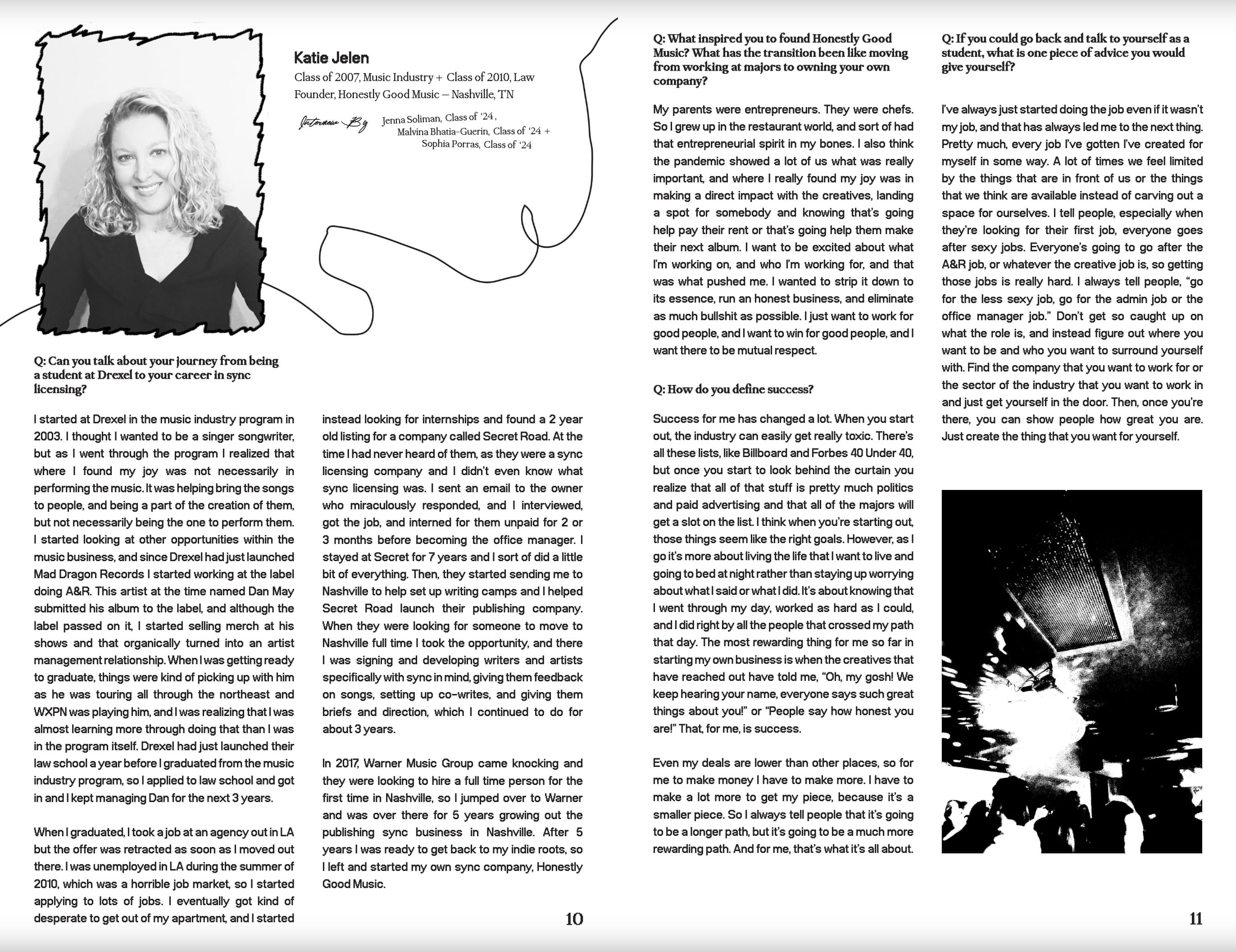 A screenshot of the pages of "Double Platinum" showing a picture of a woman and four columns of text.