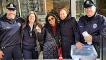 Some of the DPS crew posing with Drexel alumni, who stopped by to say hello at the recent Cookies With Cops event!]