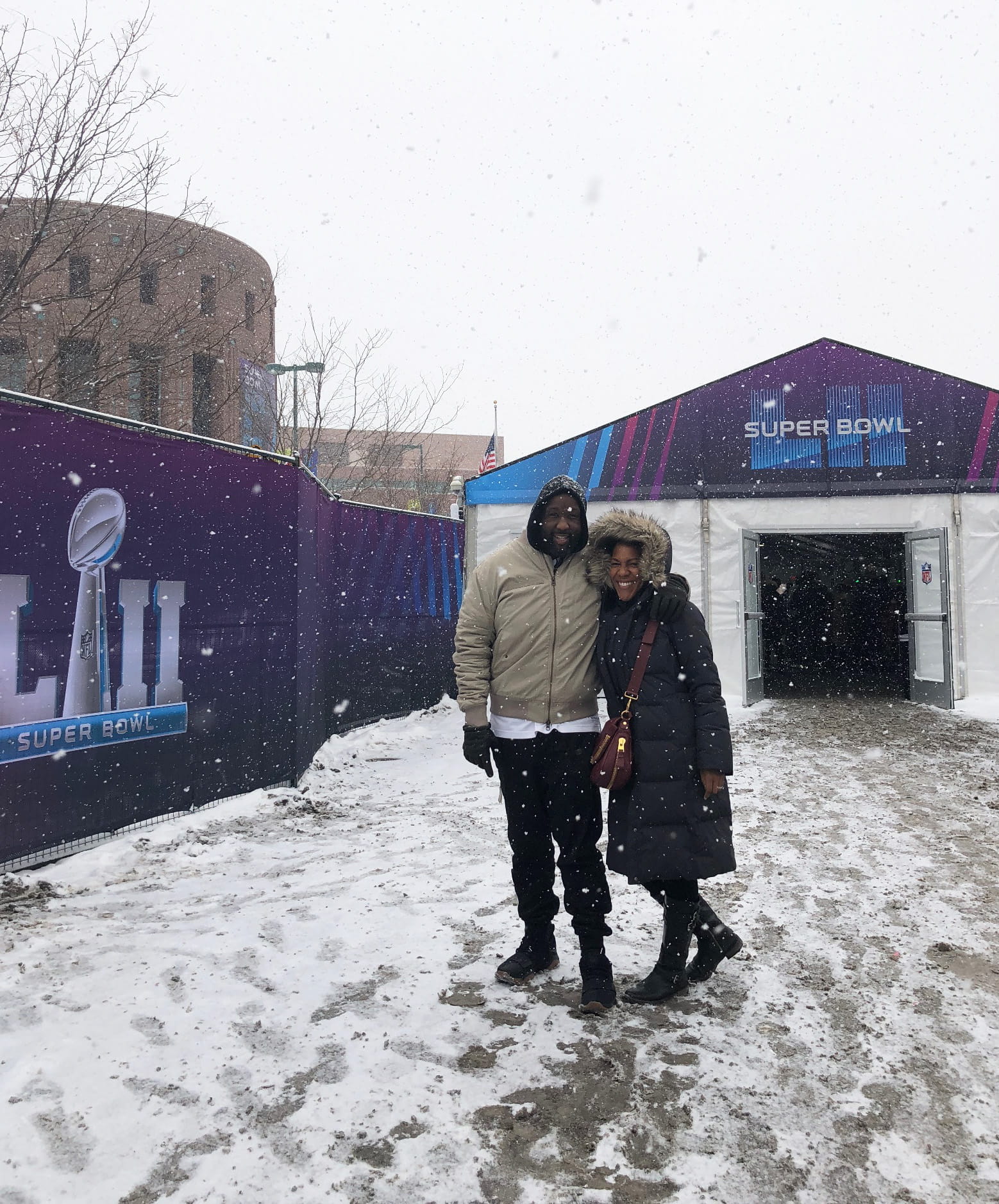 Kaisha Blackstone and her husband at the 2018 Super Bowl in Minneapolis. Photo courtesy: Kaisha Blackstone.