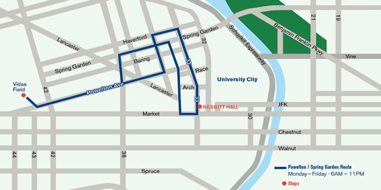 Powelton Route of Dragon Shuttle