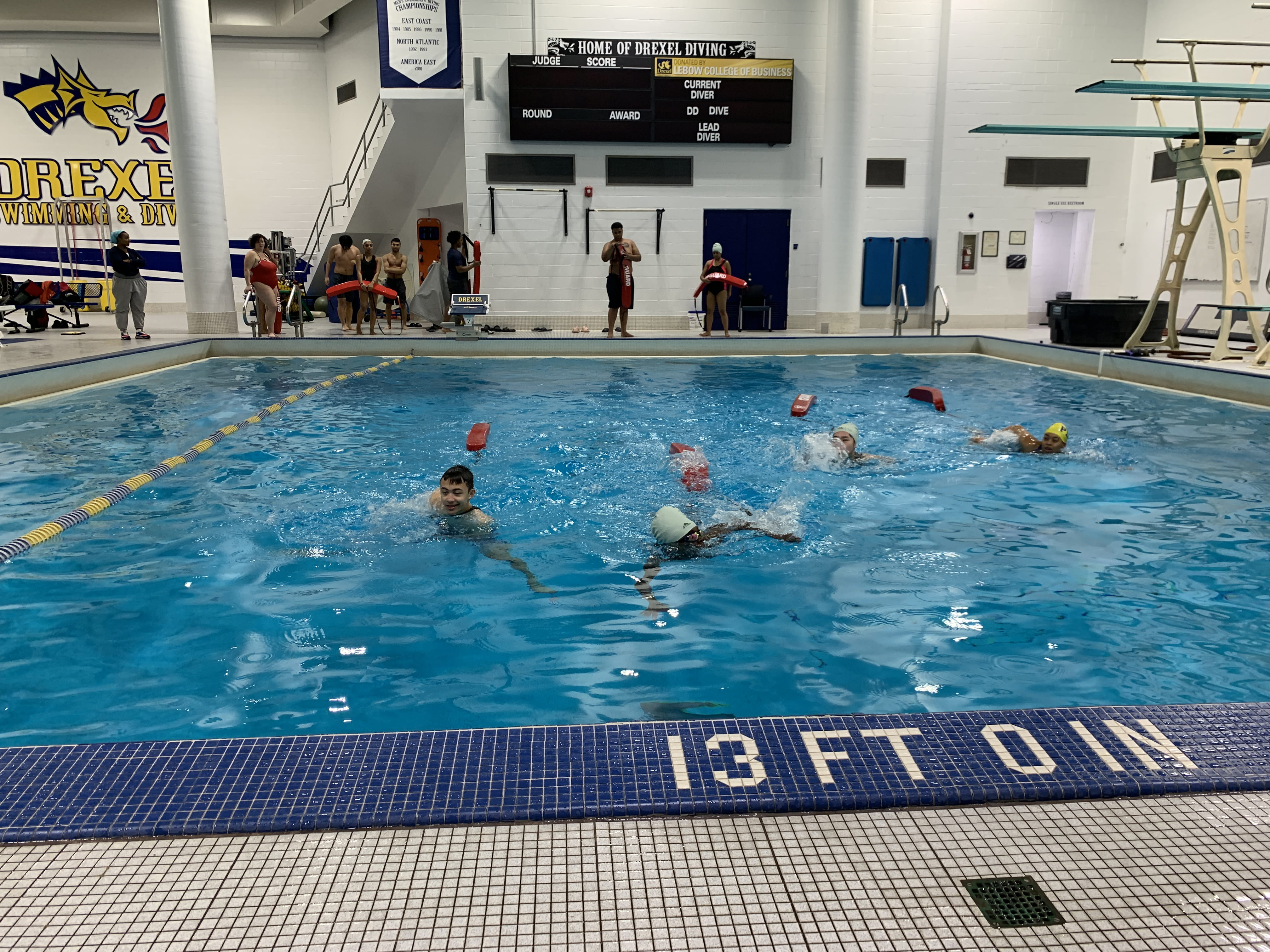 Participants training in Drexel’s pool. Photo courtesy Rebecca Fabiano.