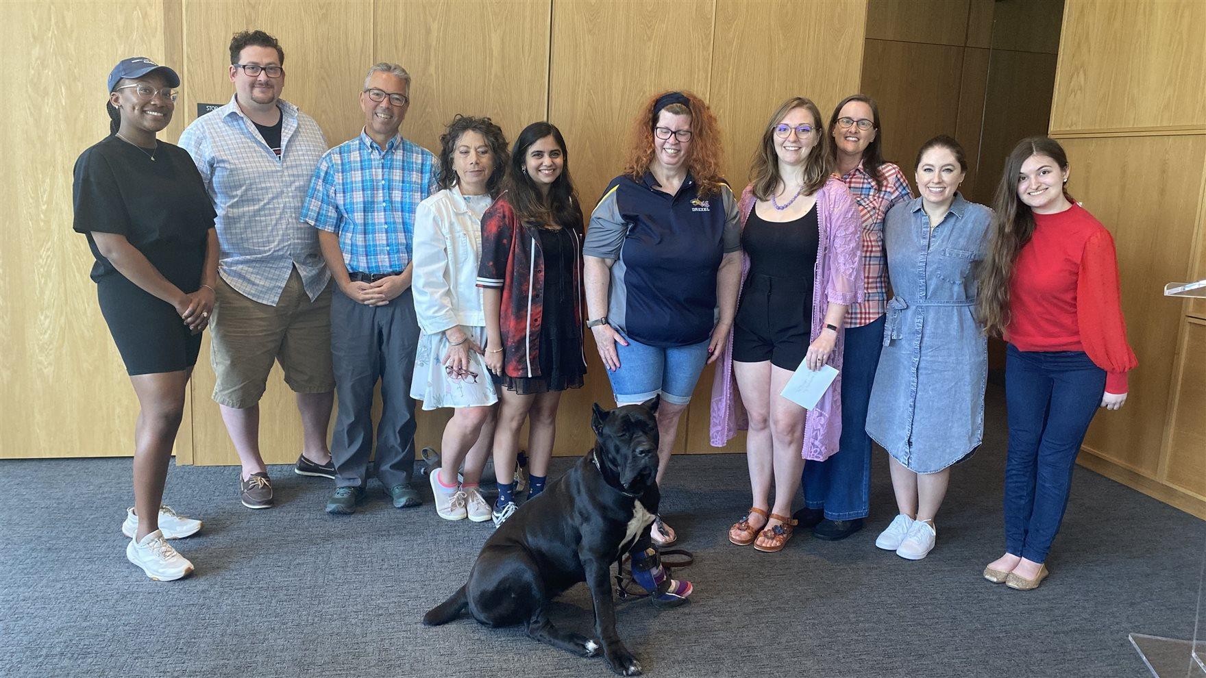 MFA candidates with Mocha Latte