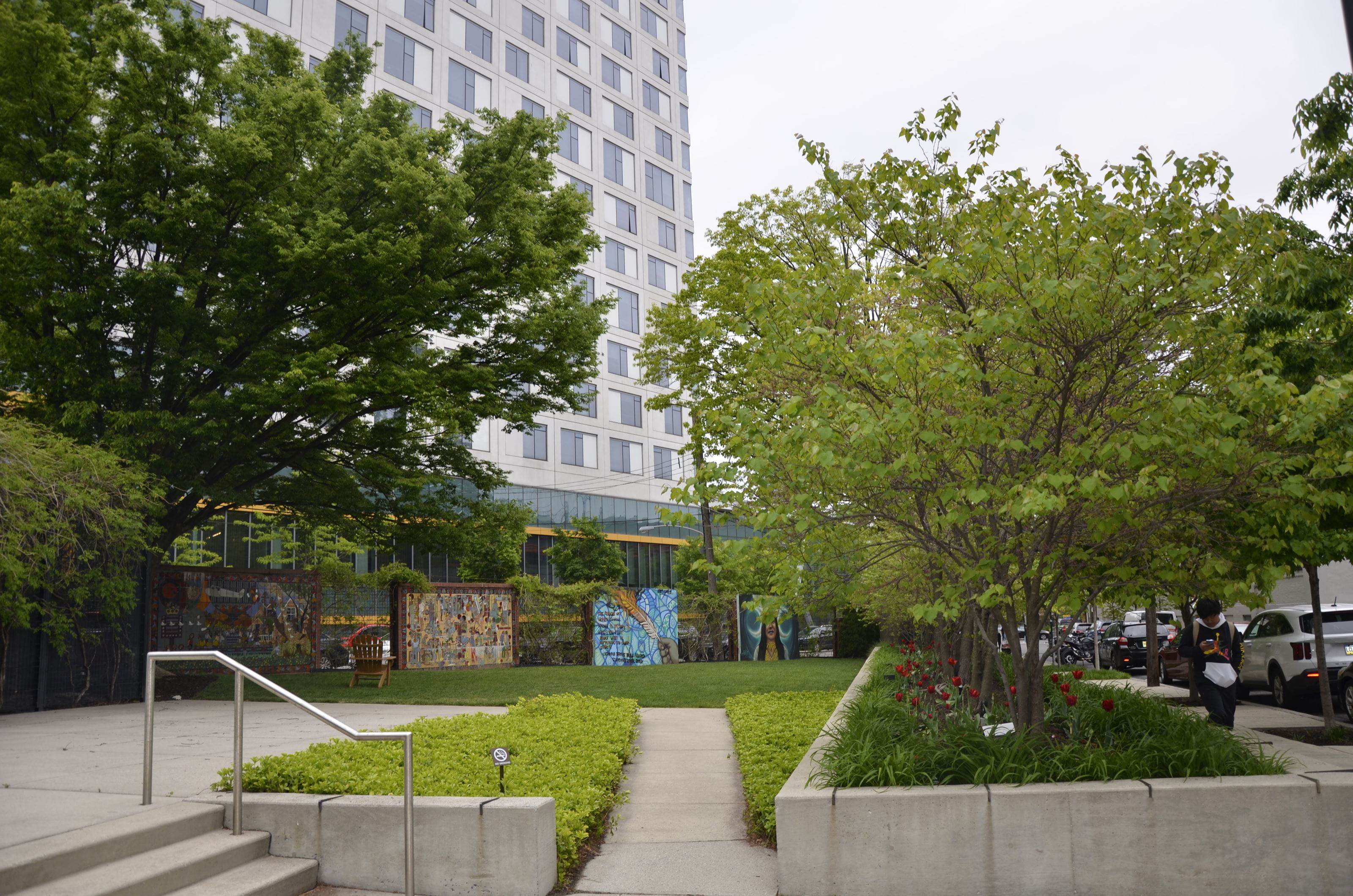 A view of Penny Park looking east. 