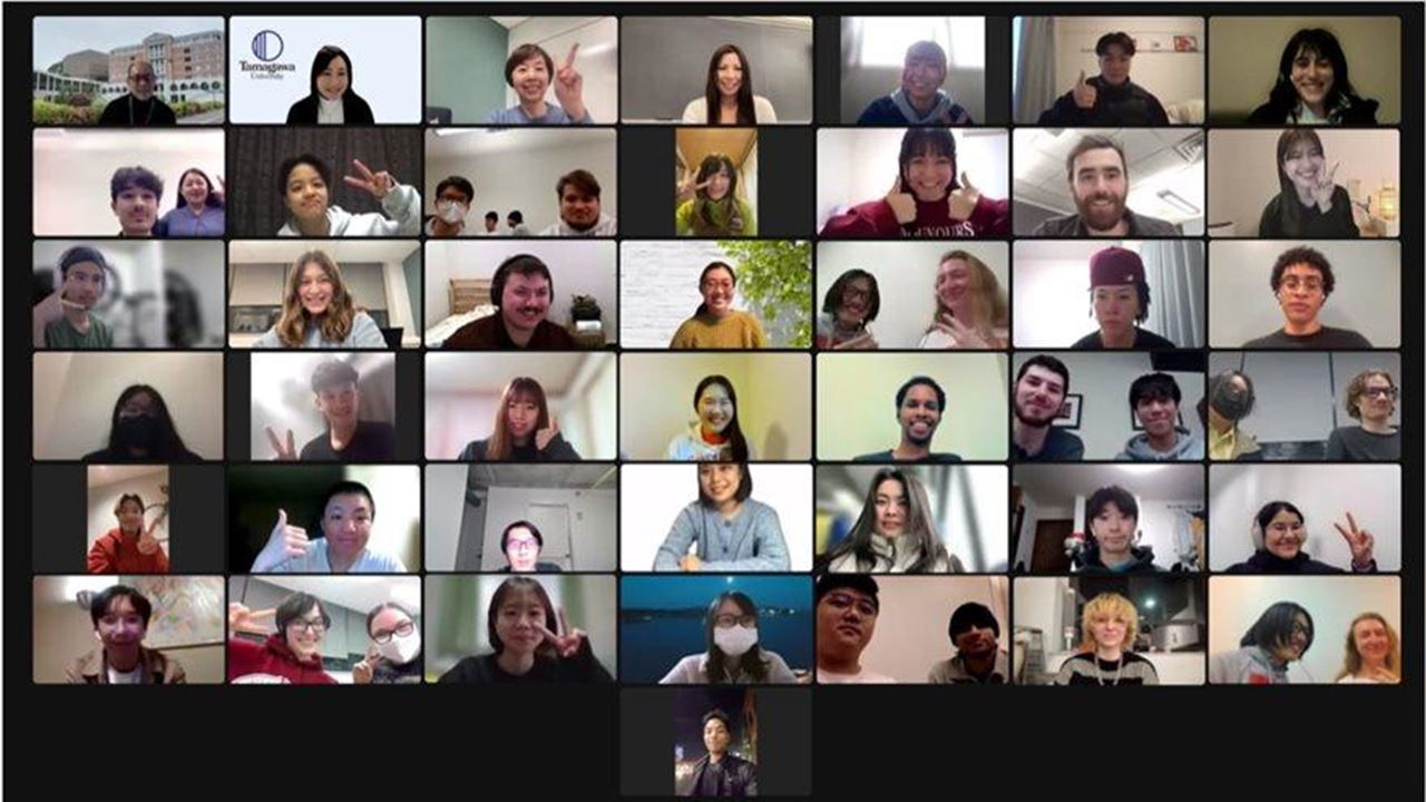 Students on Zoom for the global classroom