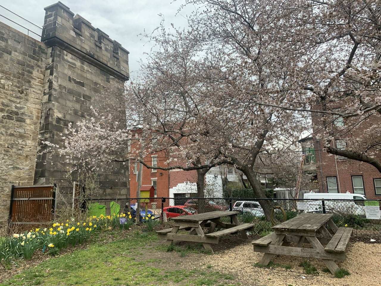 Corinthian Gardens next to Eastern State Penitentiary