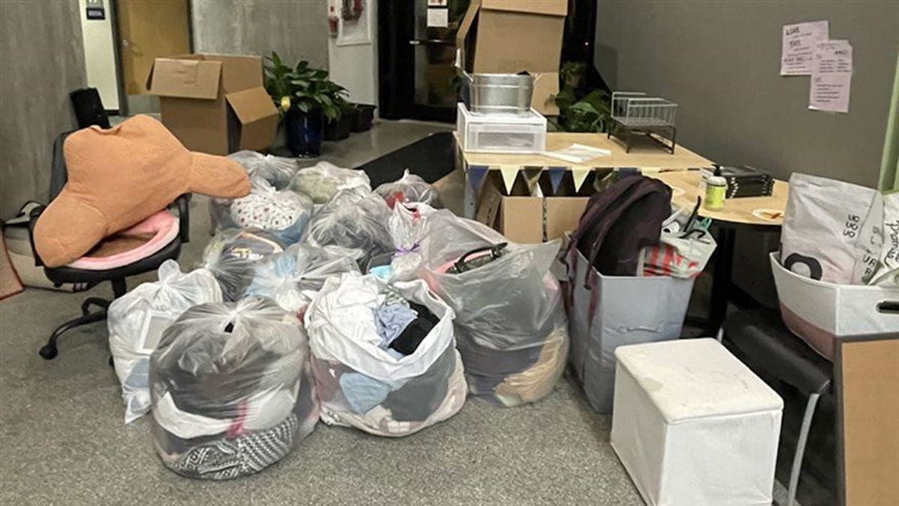Donated clothes and furniture