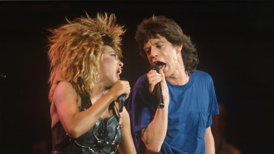 Mick Jagger and Tina Turner performing at Live Aid